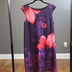 16 RMLL Floral Purple and Red Shift Dress